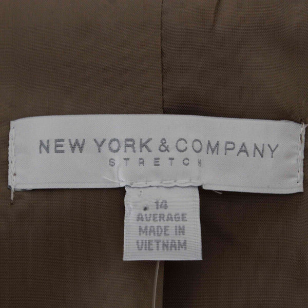 New York And Company NEW $75 Sz 14 Brown White Pinstriped Faux Pockets Blazer