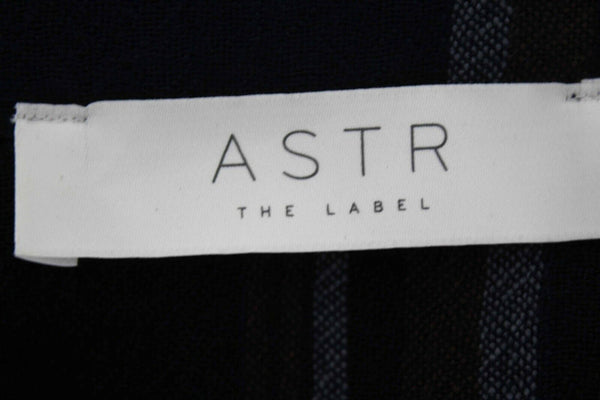 Astr The Label Sz M Navy Blue Multi Hi Lo Round Hem Poly Rayon Dress