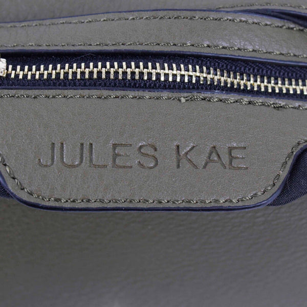 Jules Kae NWT $78 7 X 10 X 3 Olive Multi Vegan Leather Pom Pom Crossbody Purse