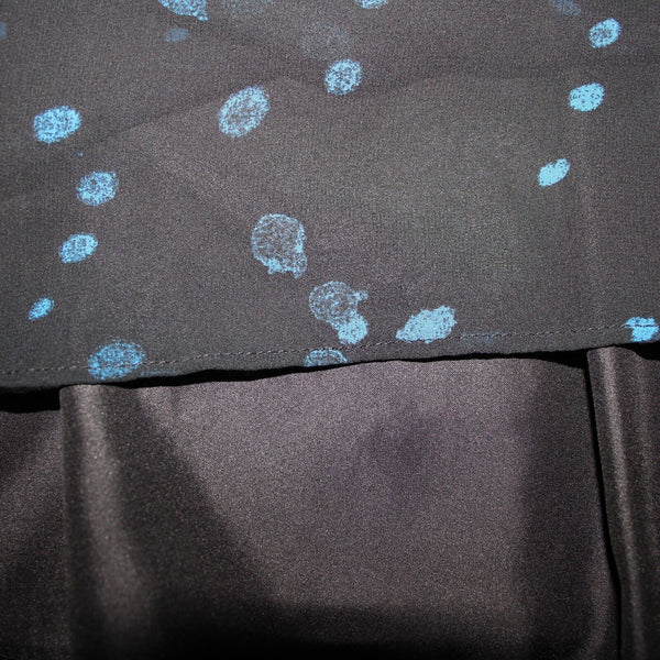 Eric + Lani NEW $59 Sz S Black Blue Polka Dot Lined Sleeveless V Neck Poly Dress