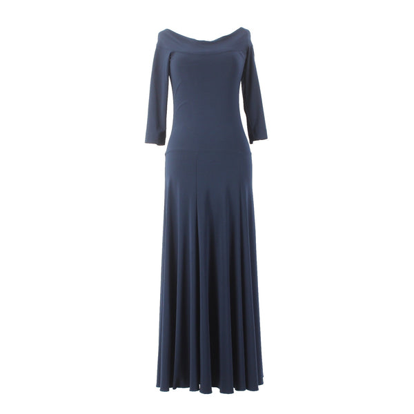 Joseph Ribkoff Dress Sz 4 Navy Blue Mid Sleeve Fit And Flare No Fabric Dress