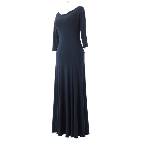 Joseph Ribkoff Dress Sz 4 Navy Blue Mid Sleeve Fit And Flare No Fabric Dress