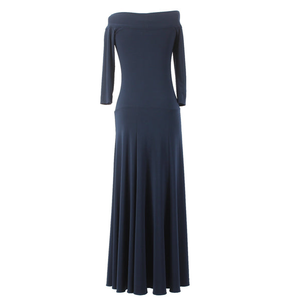 Joseph Ribkoff Dress Sz 4 Navy Blue Mid Sleeve Fit And Flare No Fabric Dress