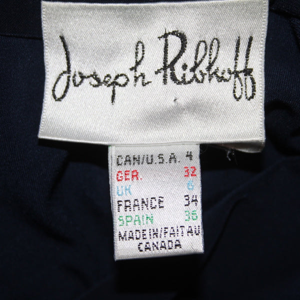 Joseph Ribkoff Dress Sz 4 Navy Blue Mid Sleeve Fit And Flare No Fabric Dress