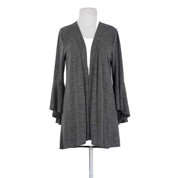 Lauren Conrad Sz M Gray Bell Sleeve Polyester Rayon Spandex Wrap Sweater