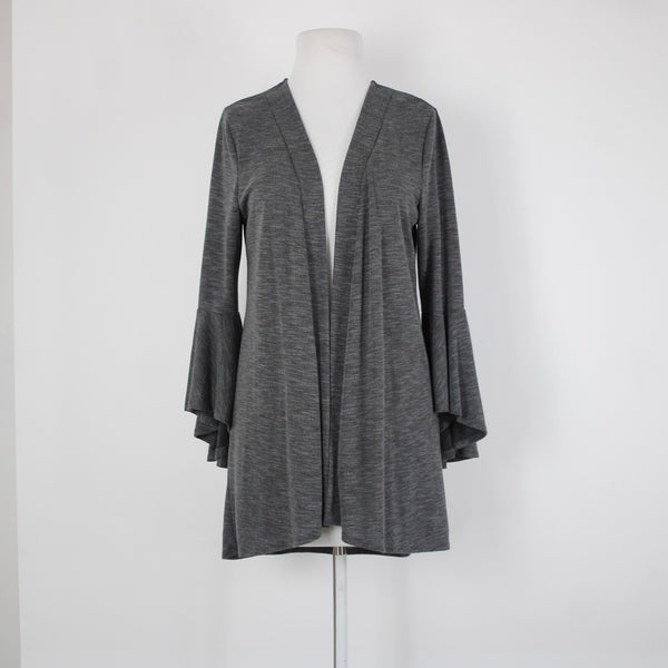 Lauren Conrad Sz M Gray Bell Sleeve Polyester Rayon Spandex Wrap Sweater