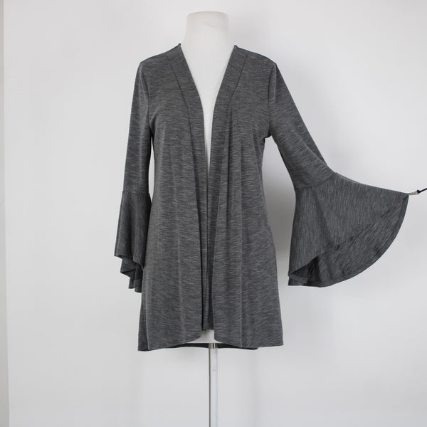 Lauren Conrad Sz M Gray Bell Sleeve Polyester Rayon Spandex Wrap Sweater