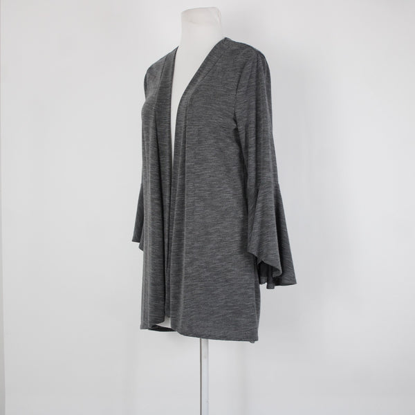 Lauren Conrad Sz M Gray Bell Sleeve Polyester Rayon Spandex Wrap Sweater