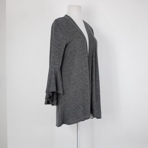 Lauren Conrad Sz M Gray Bell Sleeve Polyester Rayon Spandex Wrap Sweater