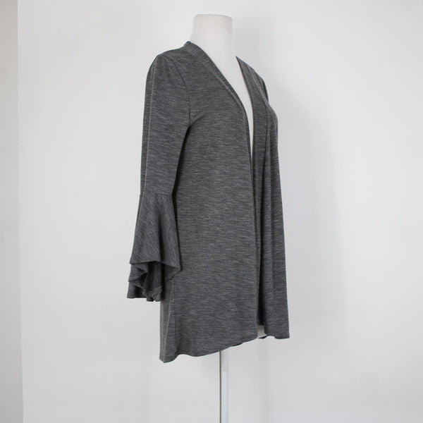 Lauren Conrad Sz M Gray Bell Sleeve Polyester Rayon Spandex Wrap Sweater