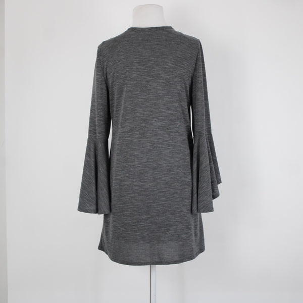 Lauren Conrad Sz M Gray Bell Sleeve Polyester Rayon Spandex Wrap Sweater