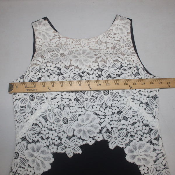 Lauren Ralph Lauren Dress Sz 10 Navy Blue White Lace Polyester Elastane Dress