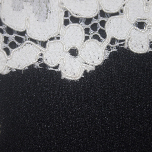 Lauren Ralph Lauren Dress Sz 10 Navy Blue White Lace Polyester Elastane Dress