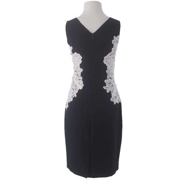Lauren Ralph Lauren Dress Sz 10 Navy Blue White Lace Polyester Elastane Dress