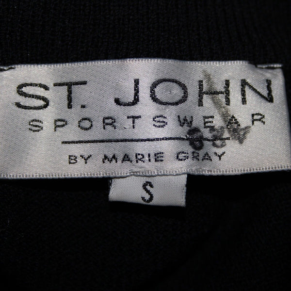 St John Sportswear Sz S Black Purple Green Multi Santana Knit AS IS Sweater