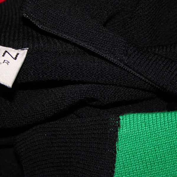 St John Sportswear Sz S Black Purple Green Multi Santana Knit AS IS Sweater