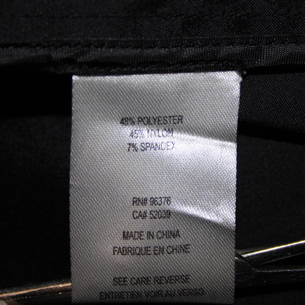 Samuel Dong Sz XL Black Collared Zip Ruffle Unlined Poly Nylon Spandex Jacket