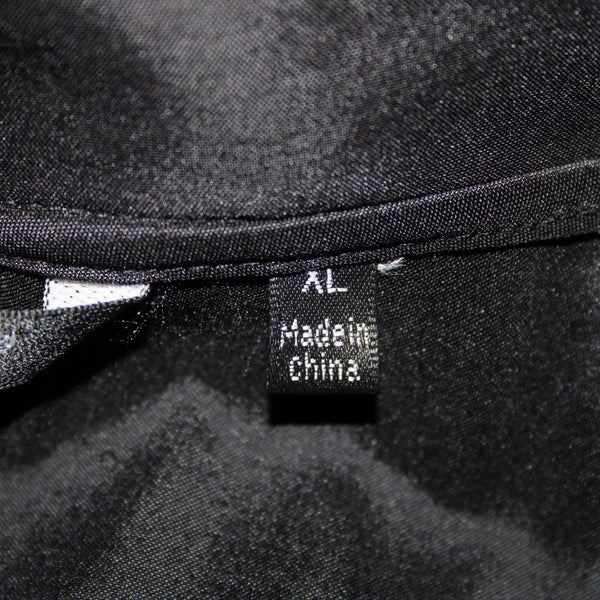 Samuel Dong Sz XL Black Collared Zip Ruffle Unlined Poly Nylon Spandex Jacket