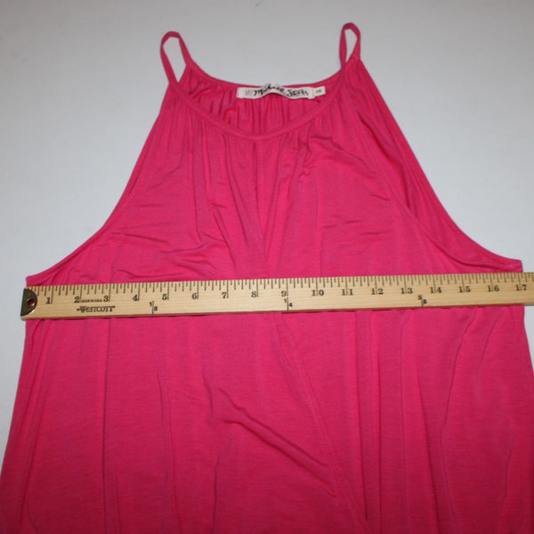 Michael Stars Top Sz OS Pink Hi Lo Draped Waist Rayon Spandex Top