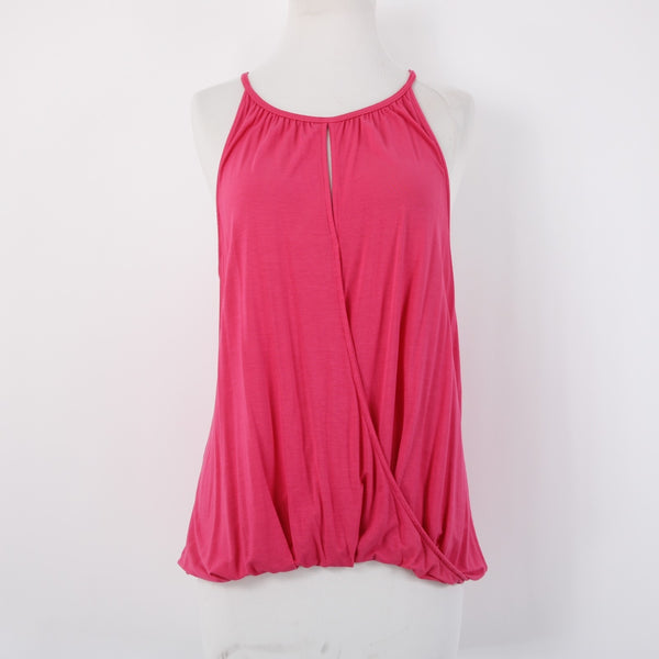 Michael Stars Top Sz OS Pink Hi Lo Draped Waist Rayon Spandex Top