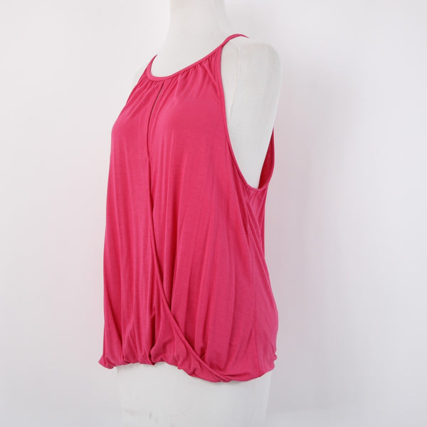 Michael Stars Top Sz OS Pink Hi Lo Draped Waist Rayon Spandex Top
