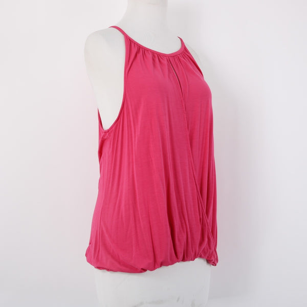 Michael Stars Top Sz OS Pink Hi Lo Draped Waist Rayon Spandex Top