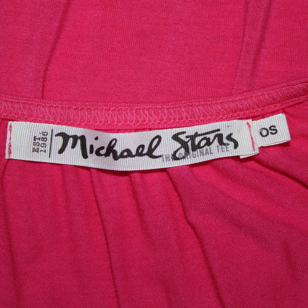 Michael Stars Top Sz OS Pink Hi Lo Draped Waist Rayon Spandex Top