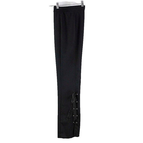 CJN Limited Sz 4 Black Rayon Spandex Ribbon Lace Up Leg Trouser