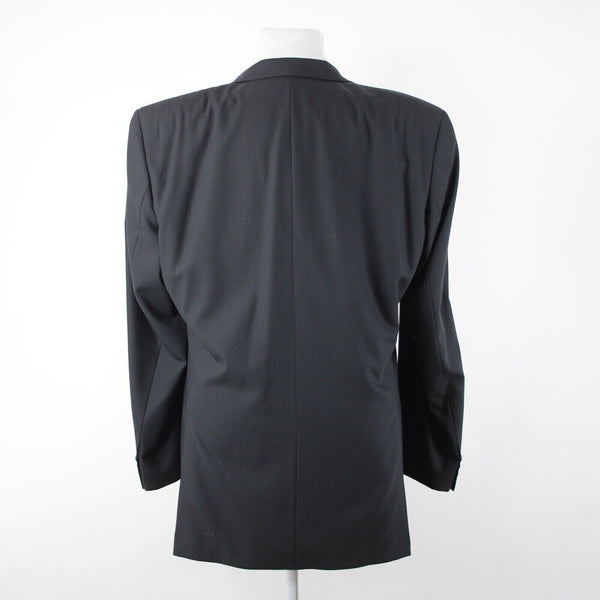 Baumler Sz 48 L / 114 See Meas Black Double Breasted 100% Virgin Wool Jacket