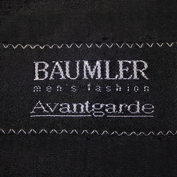 Baumler Sz 48 L / 114 See Meas Black Double Breasted 100% Virgin Wool Jacket