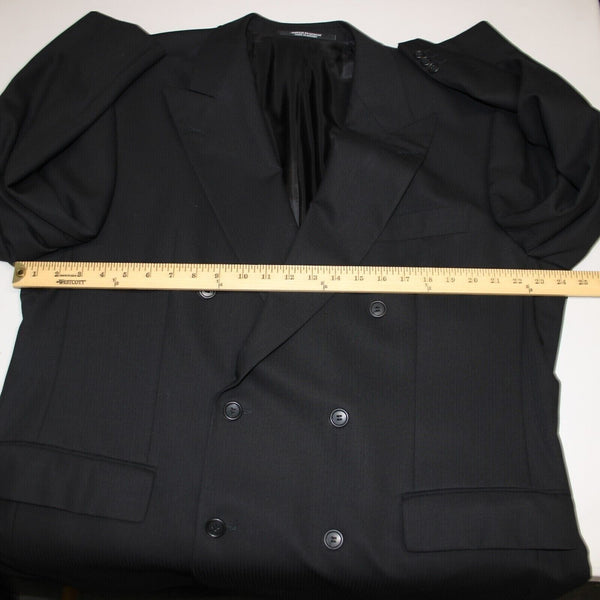 Baumler Sz 48 L / 114 See Meas Black Double Breasted 100% Virgin Wool Jacket