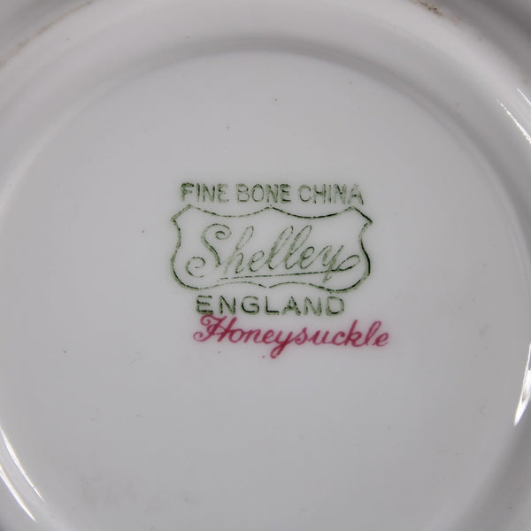 Shelley Tea Cup With Saucer Honey Suckle Pink White Floral Tea Cup With Saucer