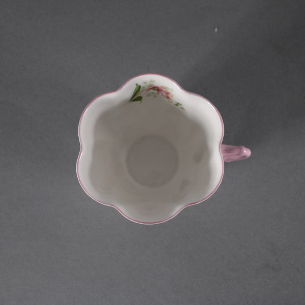 Shelley Tea Cup With Saucer Honey Suckle Pink White Floral Tea Cup With Saucer