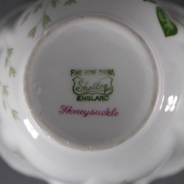 Shelley Tea Cup With Saucer Honey Suckle Pink White Floral Tea Cup With Saucer