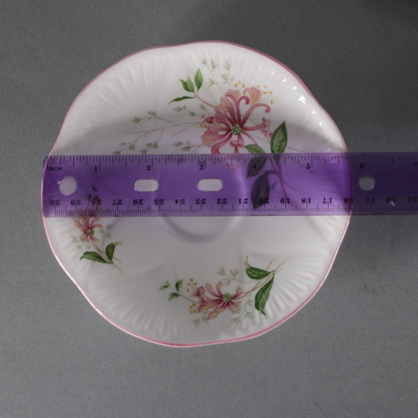 Shelley Tea Cup With Saucer Honey Suckle Pink White Floral Tea Cup With Saucer