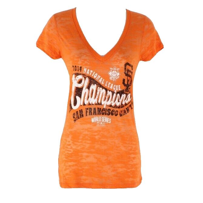Campus Lifestyle Sz XS Orange Giants 2014 World Series Cotton Burnout Top