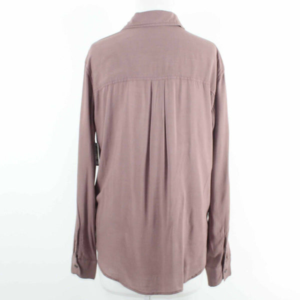 Mudd NEW $36 Sz XS Muted Plum Purple Pink Button Front Pockets 100% Rayon Shirt