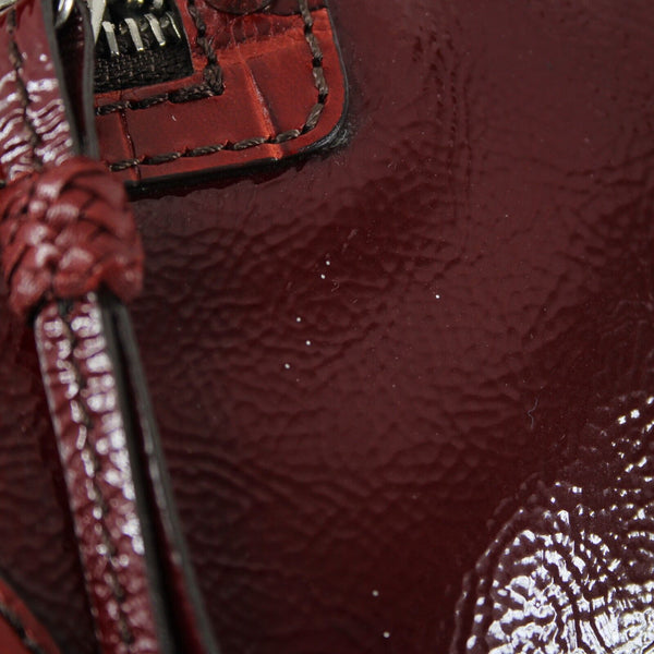 Brighton D562469 13 x 12 x 3 Burgundy Red Inner Pockets Patent Leather Purse