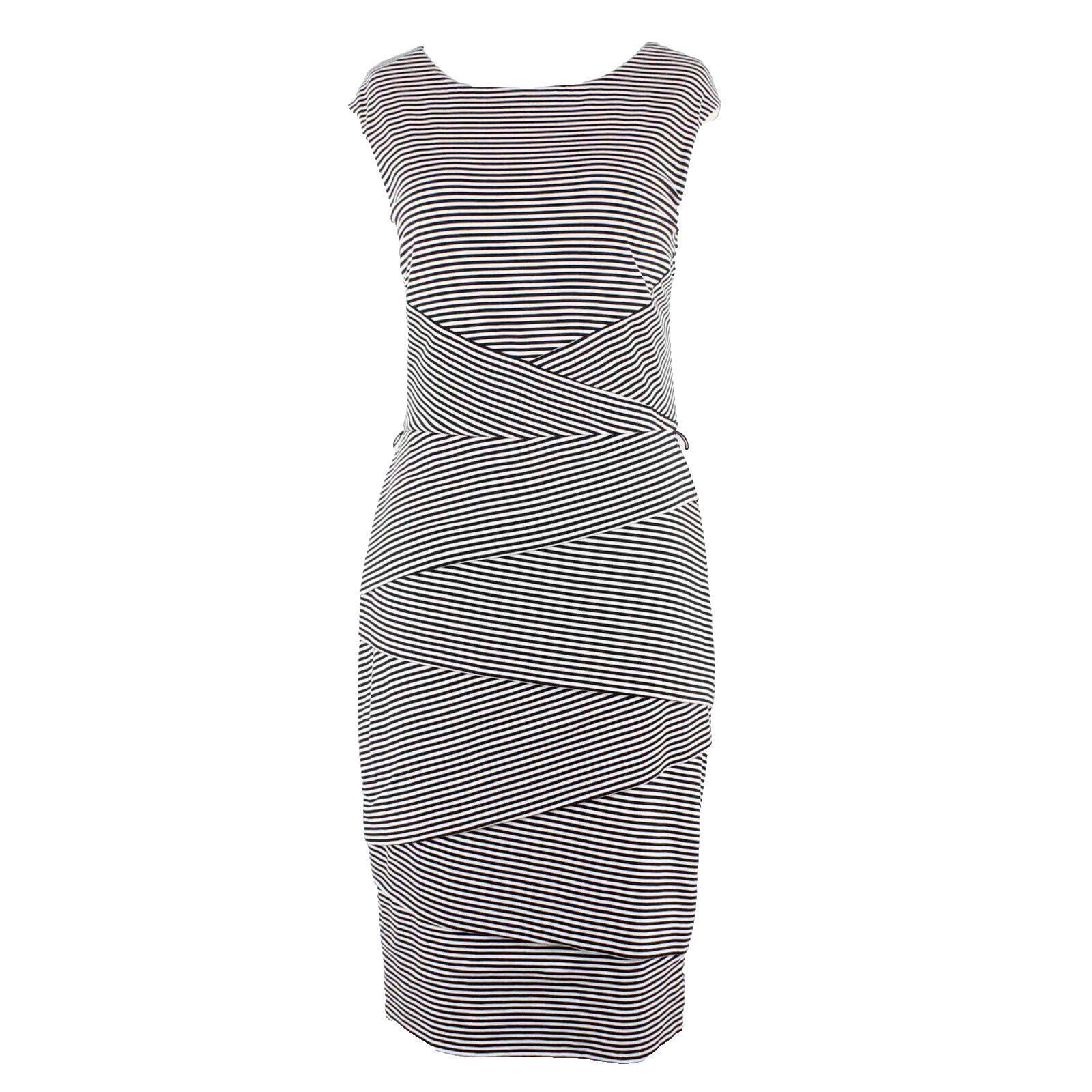 White House Black NEW $60 Sz 12 Black White Bodycon Rayon Blend Dress
