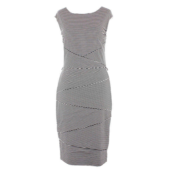 White House Black NEW $60 Sz 12 Black White Bodycon Rayon Blend Dress
