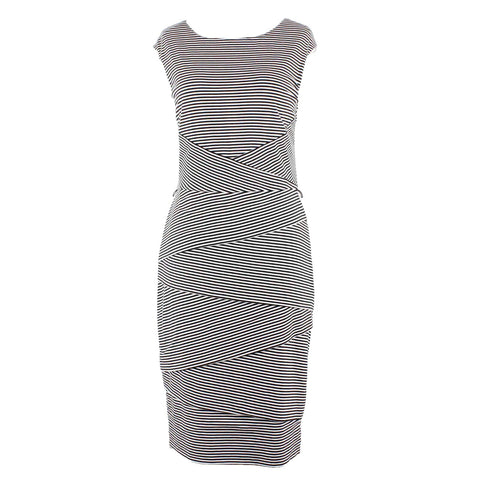 White House Black NEW $60 Sz 12 Black White Bodycon Rayon Blend Dress