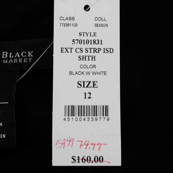White House Black NEW $60 Sz 12 Black White Bodycon Rayon Blend Dress