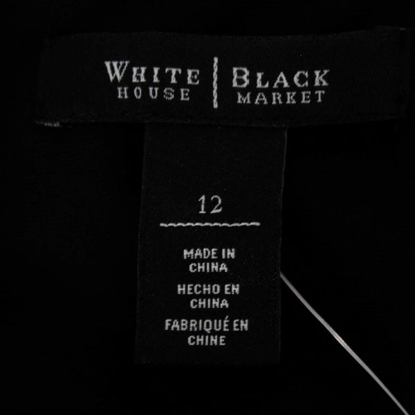 White House Black NEW $60 Sz 12 Black White Bodycon Rayon Blend Dress