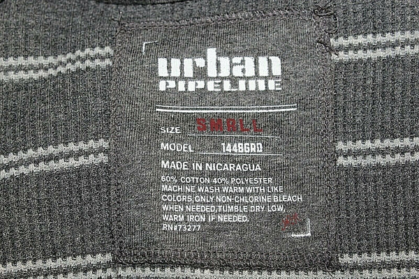 Urban Pipeline NEW $20 Sz S Charcoal Gray Thermal Cotton Poly Blend Shirt