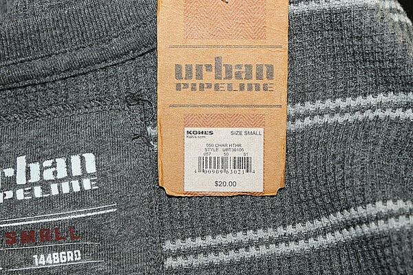Urban Pipeline NEW $20 Sz S Charcoal Gray Thermal Cotton Poly Blend Shirt