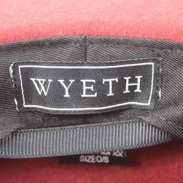 Wyeth Hat Sz One Size 22" Burgundy Red Tan Geometric Patterned Band Felt Hat