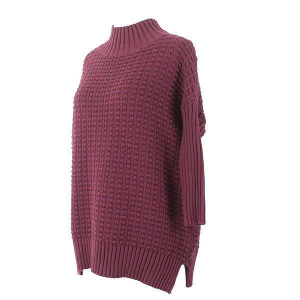 French Connection Sweater NEW $128 Sz XS Burgundy Red Turtleneck 100% Cotton