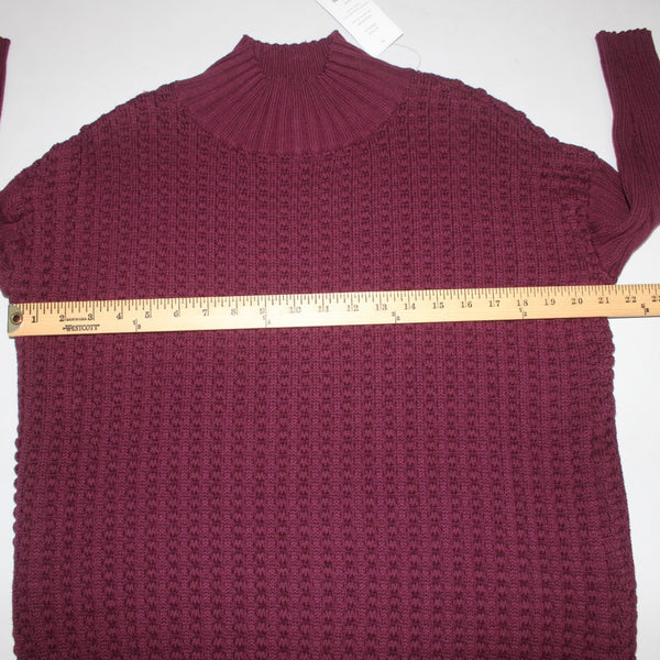French Connection Sweater NEW $128 Sz XS Burgundy Red Turtleneck 100% Cotton