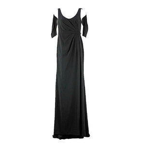 Vera Wang White NEW $178 Sz 2 Black Polyester Cold Shoulder Lined Dress