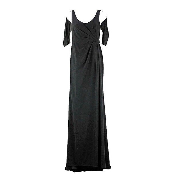 Vera Wang White NEW $178 Sz 2 Black Polyester Cold Shoulder Lined Dress
